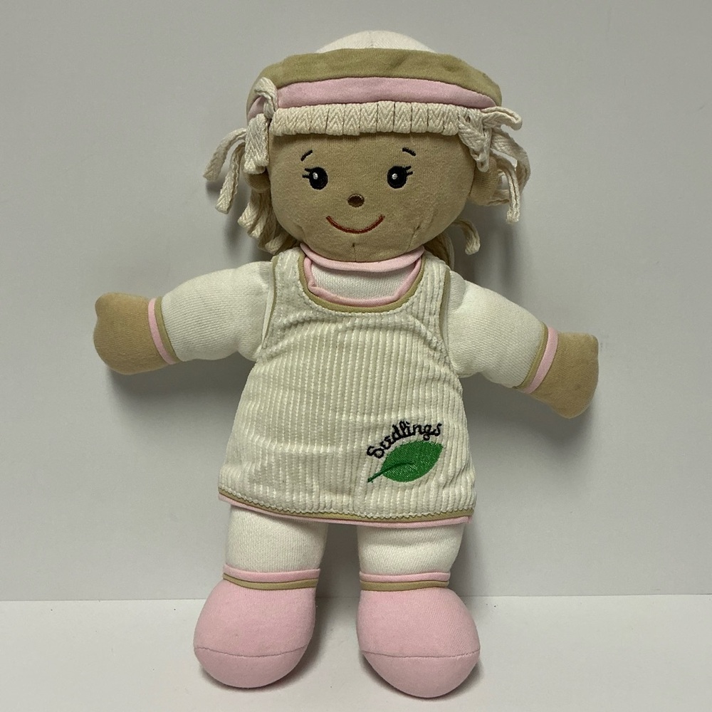 Goldberger Seedlings Baby Blossoms Girl Plush Soft Doll Pink Cream READ